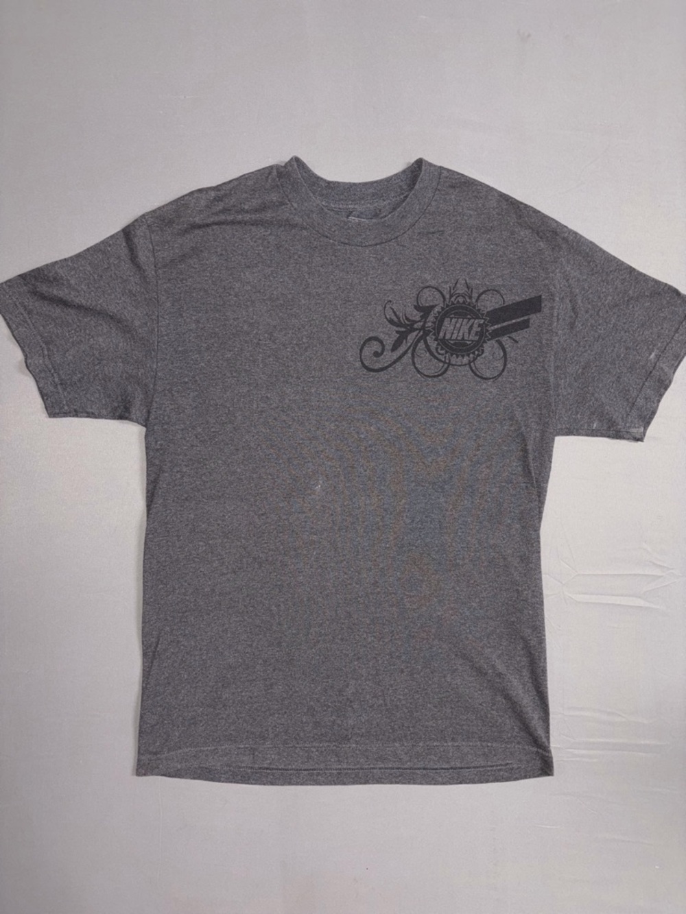 Nike Gray Short Sleeve Tee with Black Logo Design